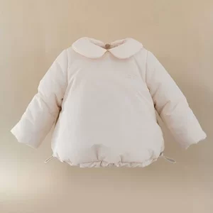 Giacca bimba rosa con colletto e chiusura a zip sul retro